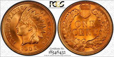 1908 1C MS66+ RD