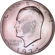 1974-S $1 Silver MS68