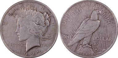 1923 $1 VAM 1E, Broken Wing VF35