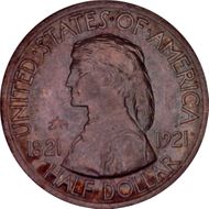 1921 50C Missouri, 2*4 MS65+