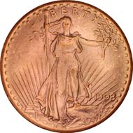 1908 $20 No Motto MS65