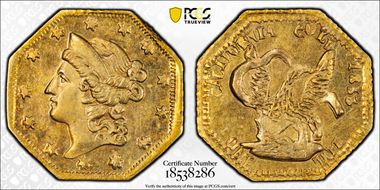 1853 G$1 BG-503 Eagle MS61