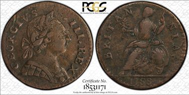 '1788' 1/2P Machin's Mills VF30BN