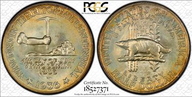 1936 50C Wisconsin MS68