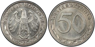 1938-J 50 Pfg J-365 MS62