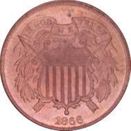 1866 2C MS64RD