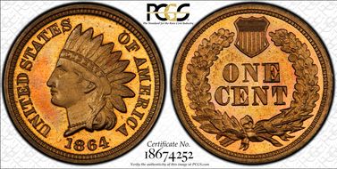 1864 1C Copper Nickel PR66CAM