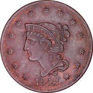 1842 1C Large Date MS62BN