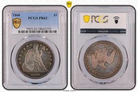 1860 $1 PR62