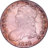 1828 50C Square Base 2, Large 8s MS65+