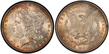 1884 $1 VAM 4, Small Dot MS63