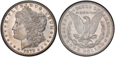 1878 7TF $1 VAM 187, Doubled R AU53