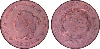 1820 1C Large Date MS65RB