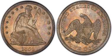 1854 $1 MS63