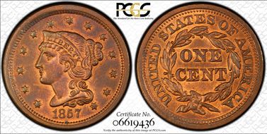 1857 1C Small Date MS65RB