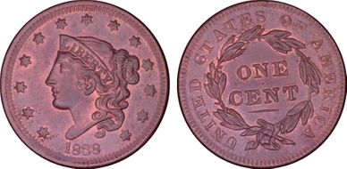 1838 1C MS65RB