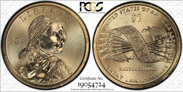 2010-P $1 Weak Edge Lettering Native American - Position B MS67