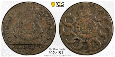 1787 Fugio 1C 8 Pointed Stars VF25BN