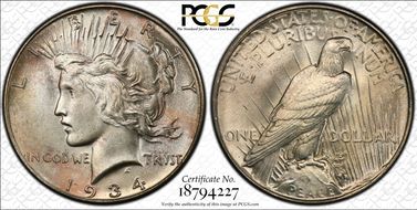 1934 $1 MS65+