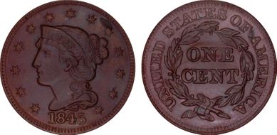 1845 1C N-5 MS65BN