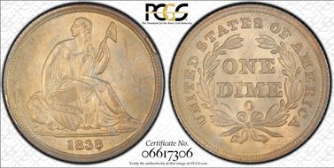 1838-O 10C MS64