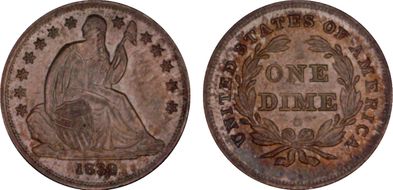 1839-O 10C No Drapery MS65