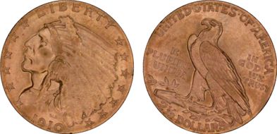 1910 $2.50 MS62