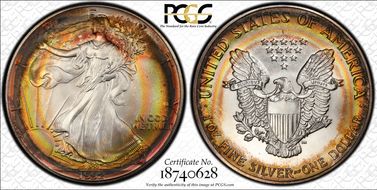 1992 $1 Silver Eagle MS68