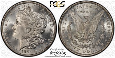 1891-O $1 MS64+