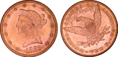 1887-S $10 MS62