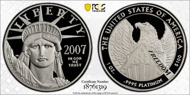 2007-W $100 Statue of Liberty PR70DCAM