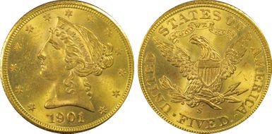 1901/0-S $5 MS64