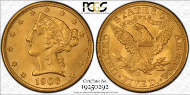 1906-D $5 MS65+
