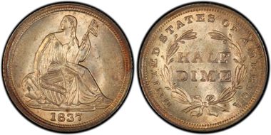 1837 H10C Seated, Small Date MS66