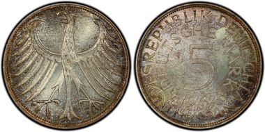 1969-G 5 Mk Regular Issue J-387 MS64