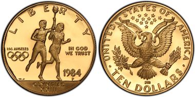 1984-P $10 Olympic PR70DCAM