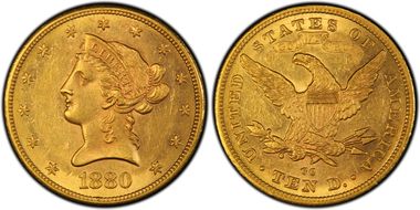 1880-CC $10 AU58