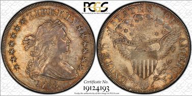 1798 $1 BB-123 AU58+