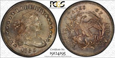 1796 $1 Large Date, Small Letters MS62