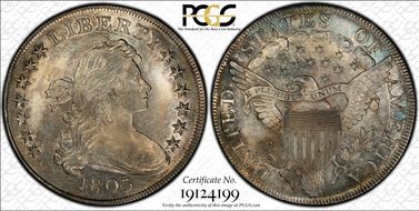 1803 $1 Large 3 AU55
