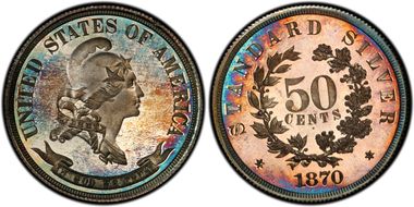 1870 50C J-969 PR66CAM
