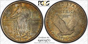 1917-D 25C Type 1 MS66FH