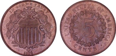 1866 5C Rays MS64