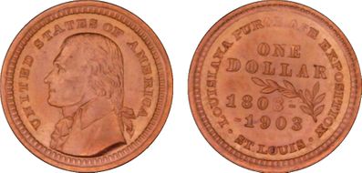 1903 G$1 LA Purchase, Jefferson MS66