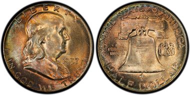 1957 50C MS67FBL