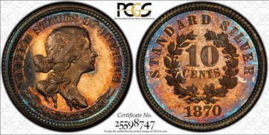 1870 10C J-867 PR66