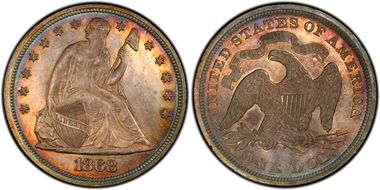 1868 $1 MS64+