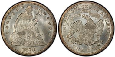 1870 $1 MS65+