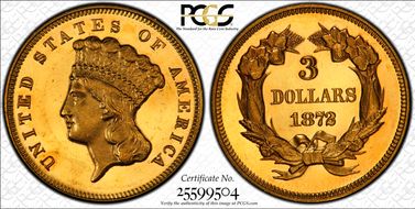1872 $3 PR64CAM