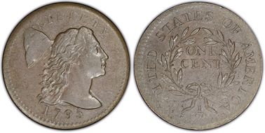 1795 1C S-76b, Plain Edge MS62BN